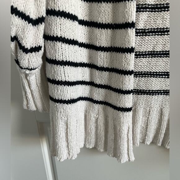 Workshop Black & White stripe cardigan sweater - Picture 4 of 6